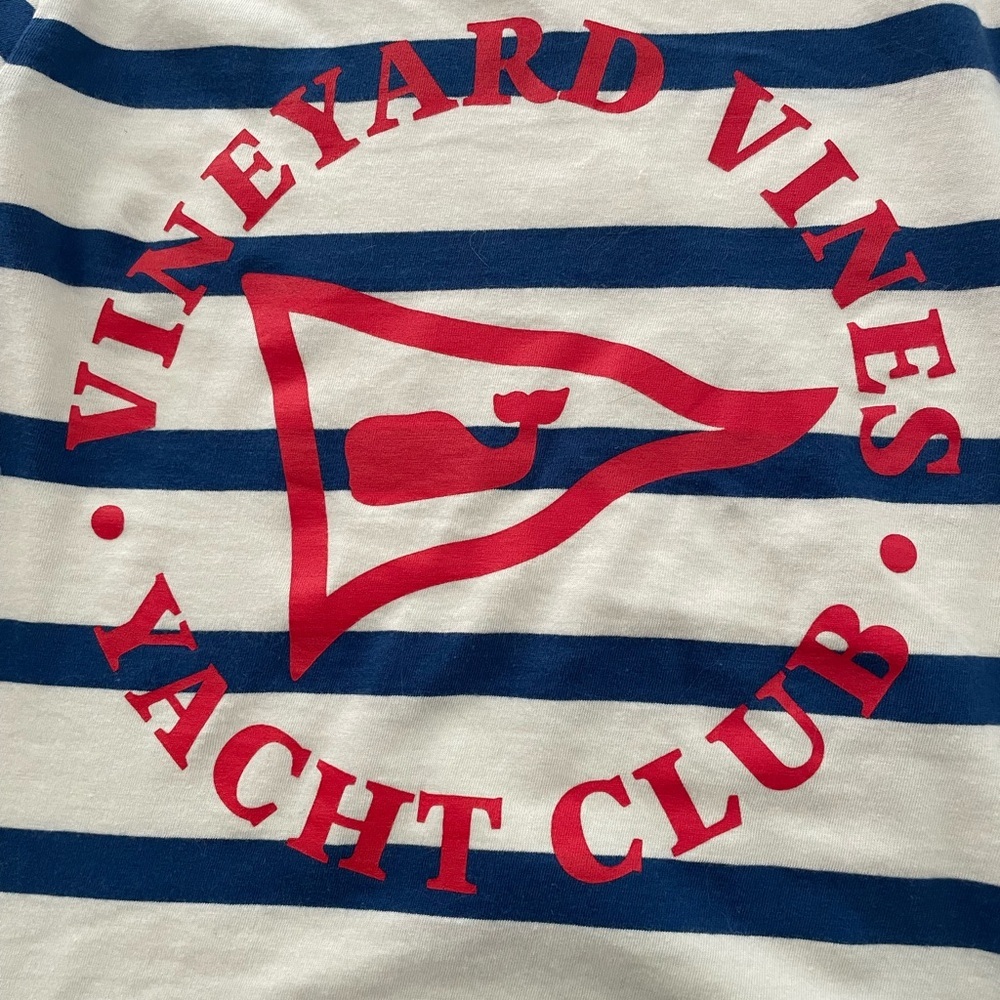 Vineyard Vines Kids Royal Blue and White Striped Tee Small - Picture 4 of 4